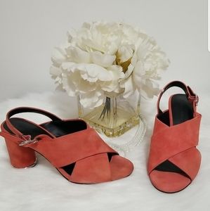 Rebecca Minkoff Sandals Coral Leather Slingback Heels Sandals Size 6M